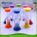 Hot Selling color cap sand timer hourglass for kids with suction cup